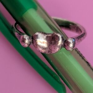 Tiffany & Co Sterling Silver Bean Ring Size 7 & NWT Travel Jewelry Box